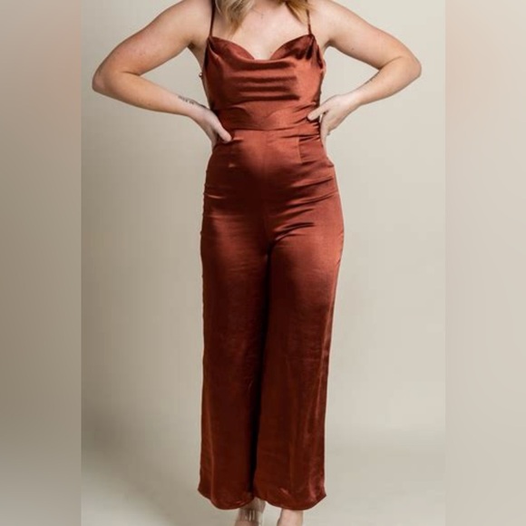 Lush Satin Jumpsuit - Picture 8 of 8